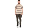 Polo Da Uomo Polo Estiva Manica Corta A Righe, Beige M