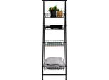 Quvio Scaffale Portaoggetti - Scaffale Portaoggetti In Metallo - Scaffale Da Cucina - Scaffale Portaoggetti Con 4 Contenitori - 36 X 40 X 135 Cm