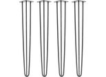 Natural Goods Berlin Hairpin Legs, Gambe A Forcina, Gambe Per Mobili, Gambe Per Tavoli, Antracite Industriale, 86 Cm, 3 Montanti, 4 Pezzi
