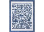 Set Per Punto Croce Permin "Sampler Hamburg Blue"", Schema Per Il Conteggio, 59X45Cm, 39-9441"