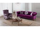 Set 3+1 Posti Divano Imbottito Chesterfield In Velluto Tessile Divani