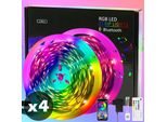 Striscia Led Zmh "4 Pezzi Striscia Led Smart - Striscia Led Rgb 16 Milioni Di Colori - Catena Luminosa Musicale Regolabile Con Telecomando Controllabile Tramite App, Striscia Luminosa Ingesam 120 Metri - Illuminazione A Led Per La Decorazione Di Armadietti Per Feste In Casa Decorazione Tv"", 16 Milioni Di Colori, Controllo Tramite App, Sincronizzazione Musicale, Sensibilità Regolabile, Dimmerabile"
