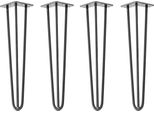 Natural Goods Berlin Gambe Hairpin, Gambe A Forcina, Gambe Per Mobili, Gambe Per Tavoli, Antracite Industriale, 50 Cm, 3 Montanti, 4 Pezzi