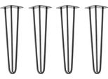 Natural Goods Berlin Gambe Hairpin, Gambe A Forcina, Gambe Per Mobili, Gambe Per Tavoli, Antracite Industriale, 45 Cm, 3 Montanti, 4 Pezzi