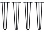 Natural Goods Berlin Gambe Hairpin, Gambe A Forcina, Gambe Per Mobili, Gambe Per Tavoli, Nero, 45 Cm, 3 Montanti, 4 Pezzi