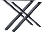 Natural Goods Berlin Mobili X-FORM, Guide Per Tavolo, Gambe Per Tavolo, Struttura Per Tavolo, Tavolo Da Pranzo, Panca, Tavolino, Nero, L85Xh72 Cm, 2 Pezzi
