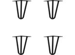 Natural Goods Berlin Gambe Hairpin, Gambe A Forcina, Gambe Per Mobili, Gambe Per Tavoli, Nero, 15 Cm, 3 Montanti, 4 Pezzi