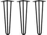 Natural Goods Berlin Gambe Hairpin, Gambe A Forcina, Gambe Per Mobili, Gambe Per Tavoli, Nero, 40 Cm, 3 Montanti, 3 Pezzi