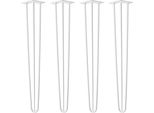 Natural Goods Berlin Gambe Hairpin, Gambe A Forcina, Gambe Per Mobili, Gambe Per Tavoli, Bianco, 71 Cm, 3 Montanti, 4 Pezzi