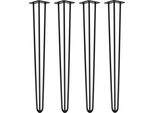 Natural Goods Berlin Gambe Hairpin, Gambe A Forcina, Gambe Per Mobili, Gambe Per Tavoli, Nero, 86 Cm, 3 Montanti, 4 Pezzi