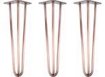 Natural Goods Berlin Gambe Hairpin, Gambe A Forcina, Gambe Per Mobili, Gambe Per Tavoli, Oro Rosa Antico, 40 Cm, 3 Montanti, 3 Pezzi