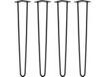 Natural Goods Berlin Gambe Hairpin, Gambe A Forcina, Gambe Per Mobili, Gambe Per Tavoli, Nero, 71 Cm, 2 Montanti, 4 Pezzi