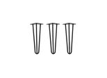 Natural Goods Berlin Gambe Hairpin, Gambe A Forcina, Gambe Per Mobili, Gambe Per Tavoli, Nero, 35 Cm, 3 Montanti, 3 Pezzi