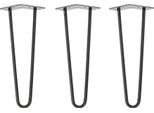 Natural Goods Berlin Gambe Hairpin, Gambe A Forcina, Gambe Per Mobili, Gambe Per Tavoli, Antracite Industriale, 35 Cm, 2 Montanti, 3 Pezzi