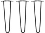 Natural Goods Berlin Gambe Hairpin, Gambe A Forcina, Gambe Per Mobili, Gambe Per Tavoli, Antracite Industriale, 40 Cm, 2 Montanti, 3 Pezzi