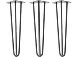 Natural Goods Berlin Hairpin Legs, Gambe A Forcina, Gambe Per Mobili, Gambe Per Tavoli, Antracite Industriale, 45 Cm, 3 Montanti, 3 Pezzi