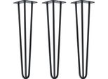 Natural Goods Berlin Gambe Hairpin, Gambe A Forcina, Gambe Per Mobili, Gambe Per Tavoli, Nero, 50 Cm, 3 Montanti, 3 Pezzi