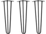Natural Goods Berlin Gambe Hairpin, Gambe A Forcina, Gambe Per Mobili, Gambe Per Tavoli, Antracite Industriale, 40 Cm, 3 Montanti, 3 Pezzi