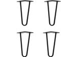 Natural Goods Berlin Gambe Hairpin, Gambe A Forcina, Gambe Per Mobili, Gambe Per Tavoli, Nero, 20 Cm, 2 Montanti, 4 Pezzi