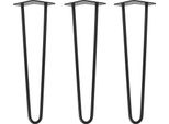 Natural Goods Berlin Gambe Hairpin, Gambe A Forcina, Gambe Per Mobili, Gambe Per Tavoli, Nero, 45 Cm, 2 Montanti, 3 Pezzi