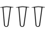 Natural Goods Berlin Gambe Hairpin, Gambe A Forcina, Gambe Per Mobili, Gambe Per Tavoli, Nero, 20 Cm, 2 Montanti, 3 Pezzi