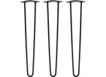 Natural Goods Berlin Gambe Hairpin, Gambe A Forcina, Gambe Per Mobili, Gambe Per Tavoli, Nero, 60 Cm, 2 Montanti, 3 Pezzi