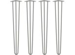 Natural Goods Berlin Gambe Hairpin, Gambe A Forcina, Gambe Per Mobili, Gambe Per Tavoli, Grigio, 71 Cm, 3 Montanti, 4 Pezzi