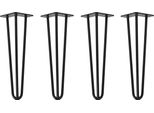 Natural Goods Berlin Gambe Hairpin, Gambe A Forcina, Gambe Per Mobili, Gambe Per Tavoli, Nero, 40 Cm, 3 Montanti, 4 Pezzi