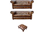 Set Di Divani Chesterfield Divano Imbottito In Pelle Tessuto Sgabello Tessuto Set