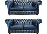 Divano Chesterfield Imbottito Divani Classici In Pelle Schaffhau 2+2 Posti