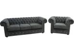 Divano Chesterfield Imbottito Divani Classici Set 3+1 Posti