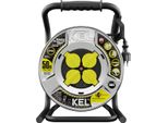 Avvolgicavo 50M Heavy Line 3X2,5Mm Nero Con Tamburo In Metallo 4X Prese 230V
