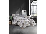 Renforce Biancheria Da Letto Reversibile Beige Foglie 135 X 200 Cm 80 X 80 Cm