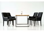 Tavolo Da Pranzo + 4 Sedie Chesterfield Set Di Sedie Imbottite Poltrona Legno