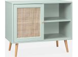 Credenza In Cannage, 1 Anta, 80Cm, Verde Celadon