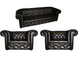Set Di Divani Di Design 3+1+1 Posti Divano Imbottito Chesterfield Set