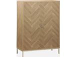 Credenza Effetto Legno A 2 Ante, 80Cm, Marrone Naturale
