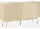 Credenza Scandinava A 2 Ante Effetto Legno, 150Cm, Marrone Naturale