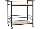 Homcom Carrello Da Cucina Carrello Portavivande Carrello Portaoggetti Carrello Laterale Con 2 Livelli E Maniglia Carrello Con Rotelle Per Cucina Sala Da Pranzo Portata 60 Kg Truciolato 82 X 40 X 75 Cm