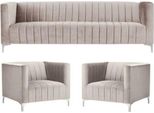 Set Di Divani Beige Chesterfield Arredamento Moderno Design Tessile Divani Soggiorno
