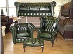 Lusso Set Di Divani Chesterfield 3+2+1 In Pelle Divano Imbottito Set Di Sedute