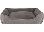 Divano Per Cani Lionto, Letto Moderno Per Cani Con Fondo Antiscivolo, Sfoderabile E Interno In Peluche, 110X80 Cm, Grigio