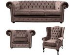 Chesterfield Design Divano Imbottito Divano Sedile Set Similcuoio Nuovo #415