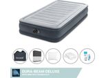 Intex Airbed - 1 Persona - 99 X 191 X 33 Cm - Grigio - Con Pompa Incorporata, Lenzuolo Nero, Cuscino, Federe Molton 2 In 1 E Set Di Riparazione