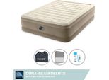 Letto Gonfiabile Intex - 2 Persone - 152 X 203 X 46 Cm - Beige - Con Pompa Incorporata + Lenzuola Antracite + Set Di Riparazione