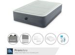 Intex Airbed - 2 Persone - 152 X 203 X 46 Cm - Grigio - Con Pompa, Lenzuola Antracite, Cuscino, Federe Molton 2 In 1 E Set Di Riparazione