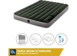 Letto Ad Aria Intex - 2 Persone - 137 X 191 X 25 Cm - Verde - Con Pompa A Pedale Incorporata + Lenzuola Antracite + Cuscino + Federe Molton 2 In 1 + Set Di Riparazione
