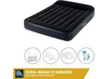 Letto Ad Aria Intex - 2 Persone - 137 X 191 X 25 Cm - Nero - Con Pompa Incorporata + Lenzuola Bianche + Cuscino + Federe Molton 2 In 1 + Set Di Riparazione