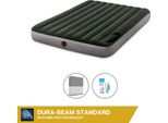 Letto Ad Aria Intex - 2 Persone - 152 X 203 X 25 Cm - Verde - Con Pompa A Pedale Incorporata + Lenzuola Antracite + Set Di Riparazione