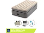 Intex Airbed - 1 Persona - 99 X 191 X 51 Cm - Grigio - Con Pompa Incorporata, Lenzuolo Nero E Kit Di Riparazione